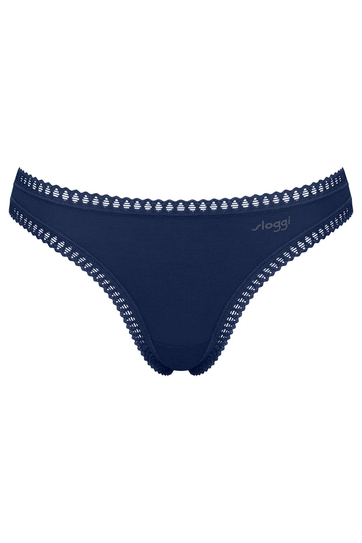 Sloggi Go Crush String C3P Turquoise Blue Briefs, packshot front, second of three