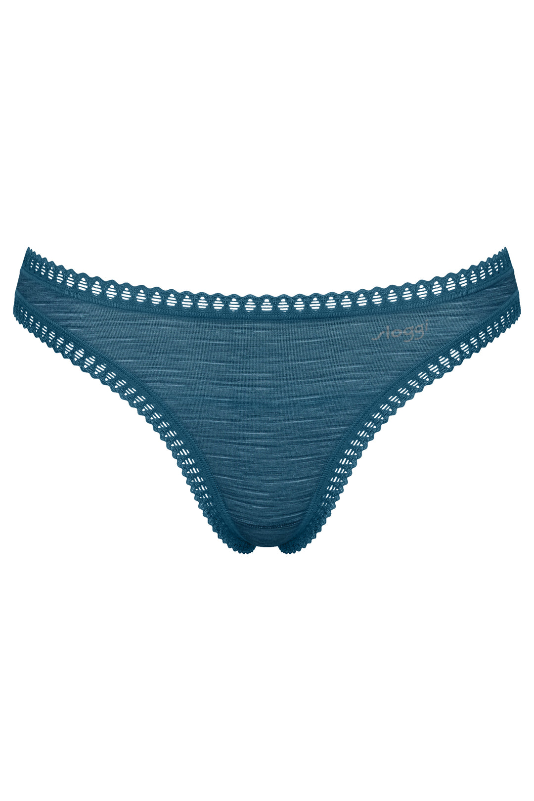 Sloggi Go Crush String C3P Turquoise Blue Briefs, packshot front, third of three