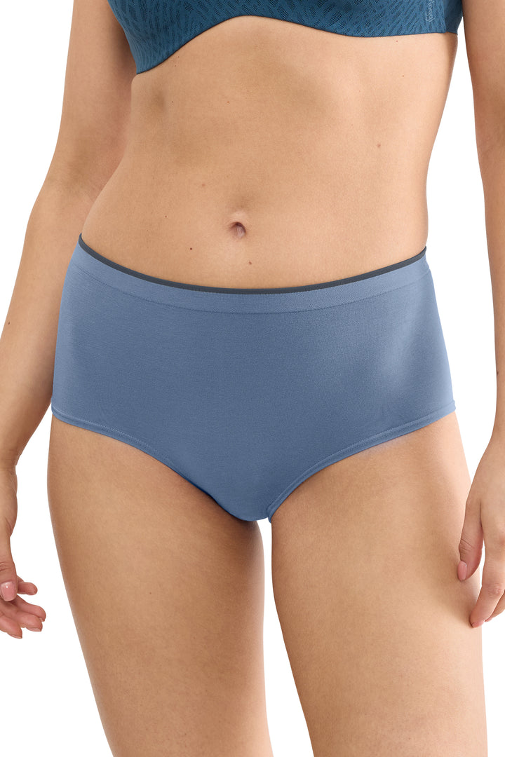 Sloggi Go Sense Highwaist C2P Blue Briefs, front view