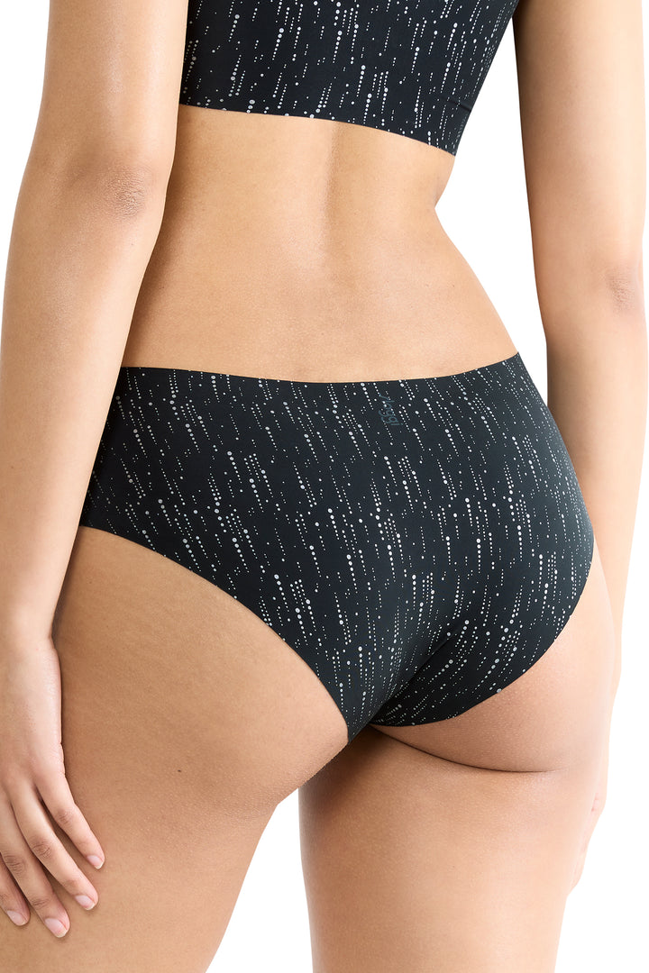 Black patterned underwear on a white background