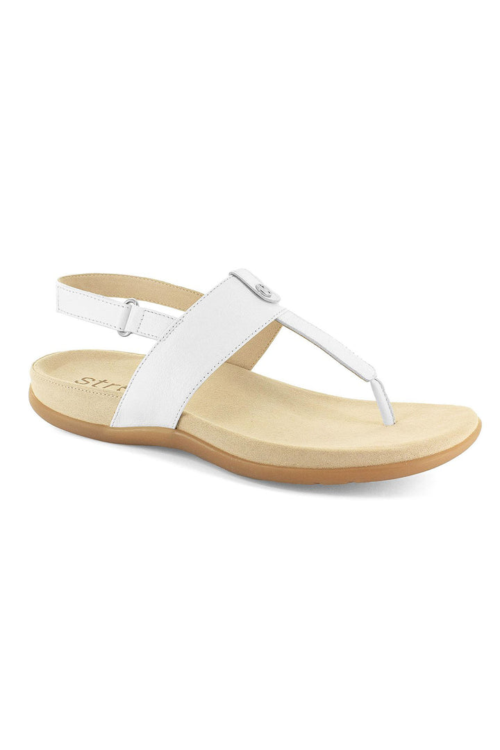 Strive Alana White Toe-Post Leather Sandal - Shirley Allum Boutique