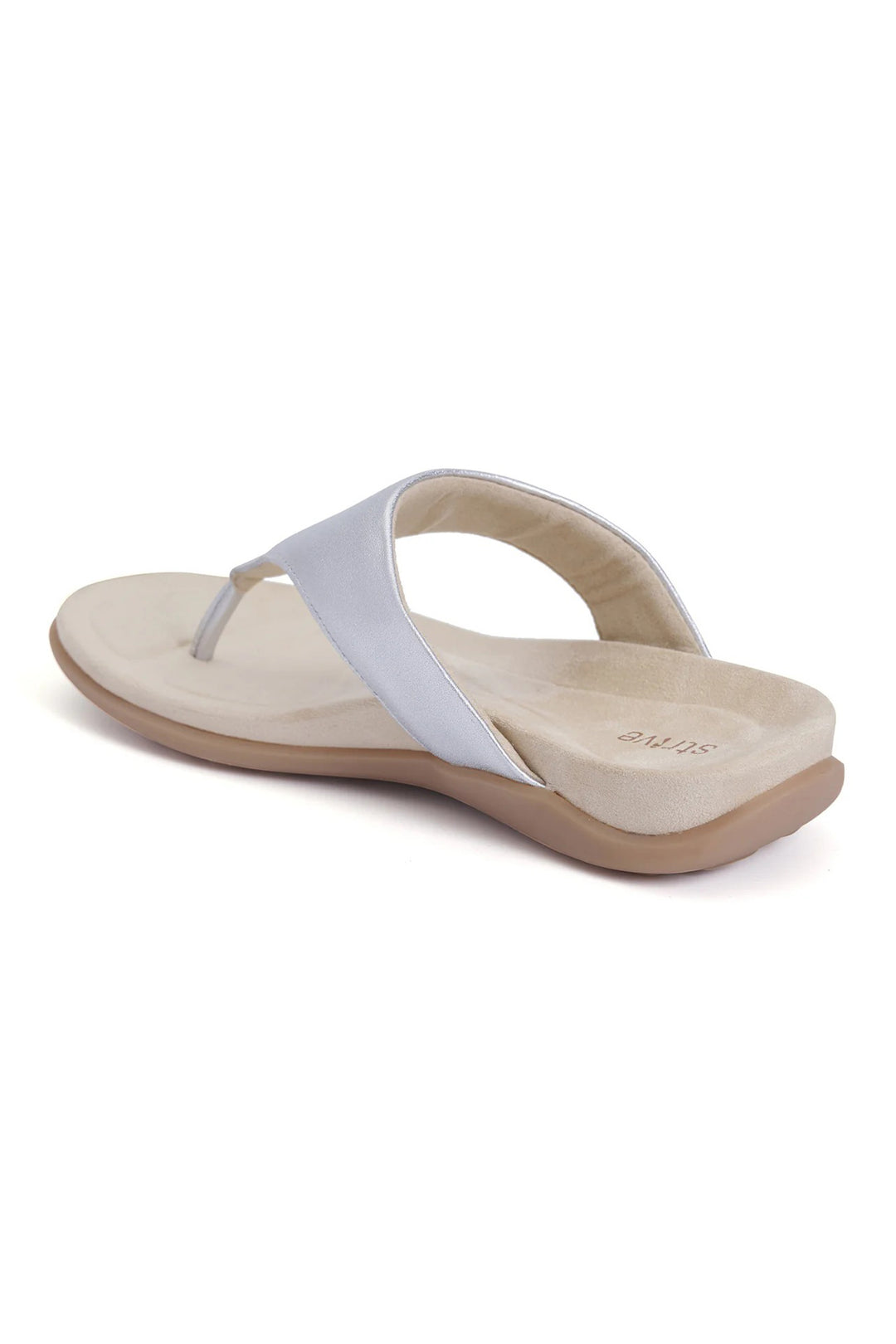 Strive Antibes Silver Leather Toe-Post Sandals
