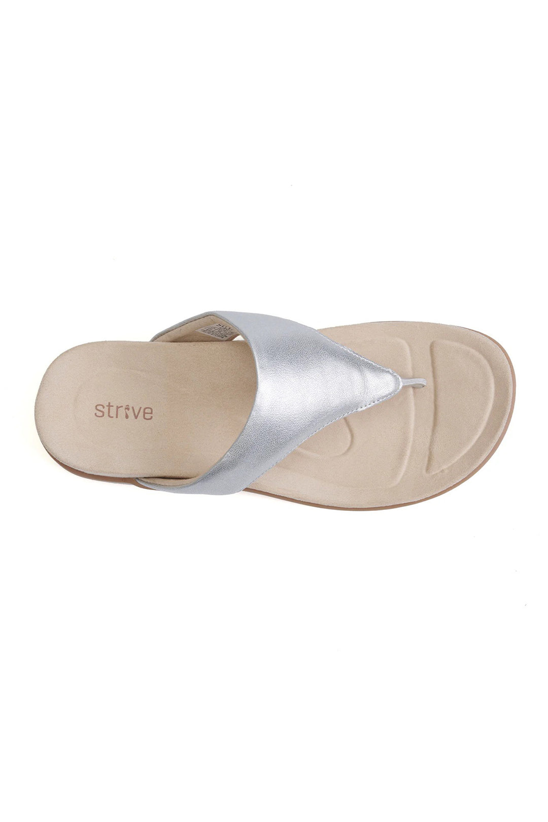 Strive Antibes Silver Leather Toe-Post Sandals