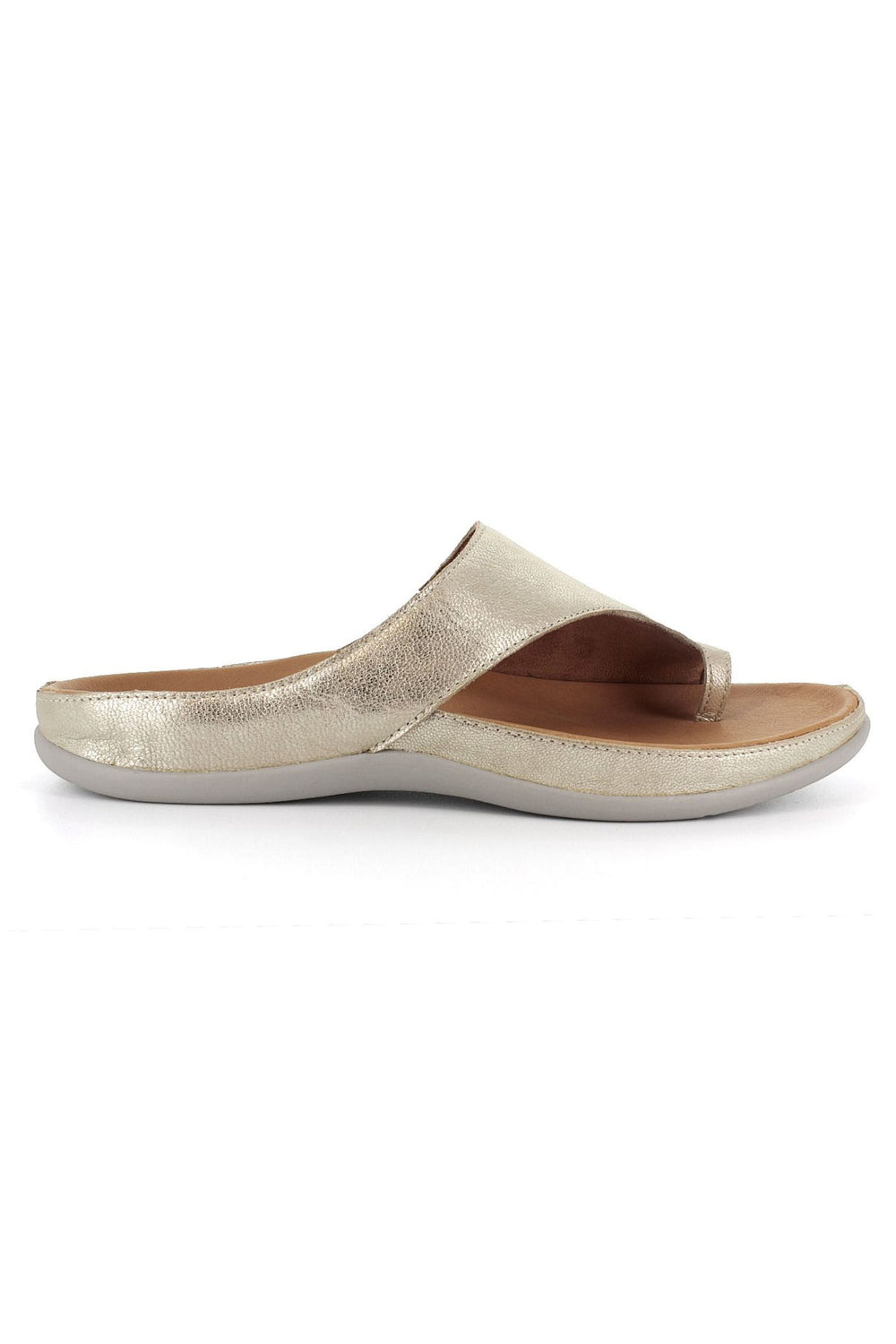 Strive Capri Gold Metallic Toe-Loop Leather Sandal - Shirley Allum Boutique