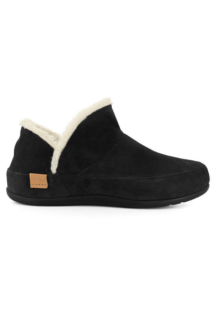 Strive Geneva Suede Faux Fur Slipper Black - Shirley Allum Boutique