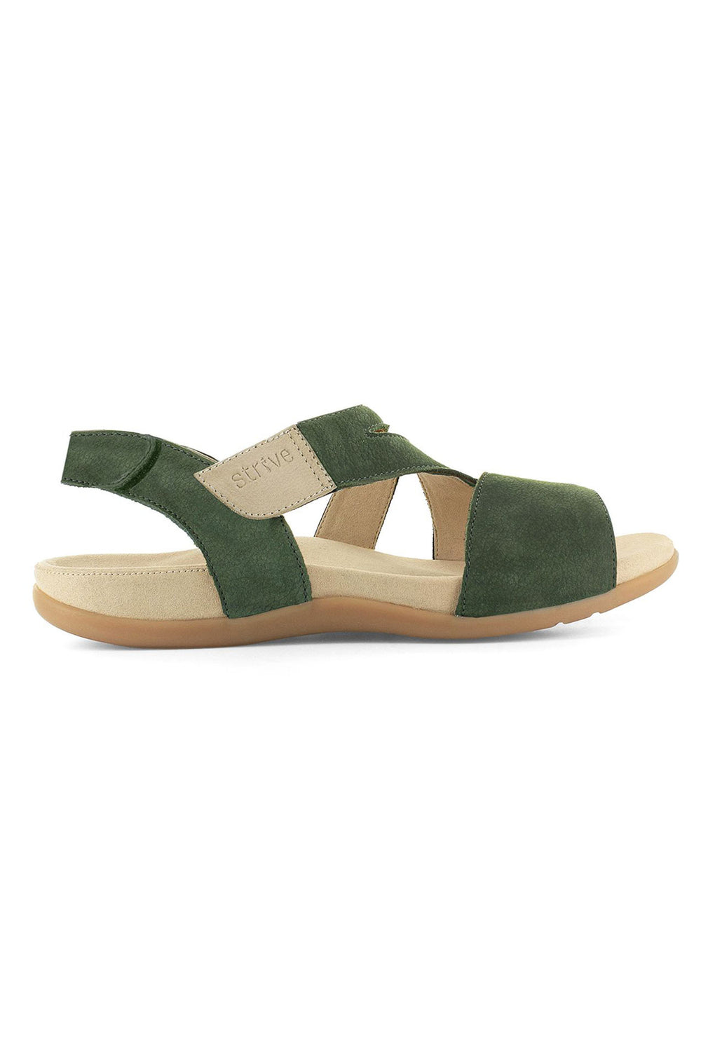 Strive Jinny Verte Green Leather Memory Foam Footbed Sandal - Shirley Allum Boutique