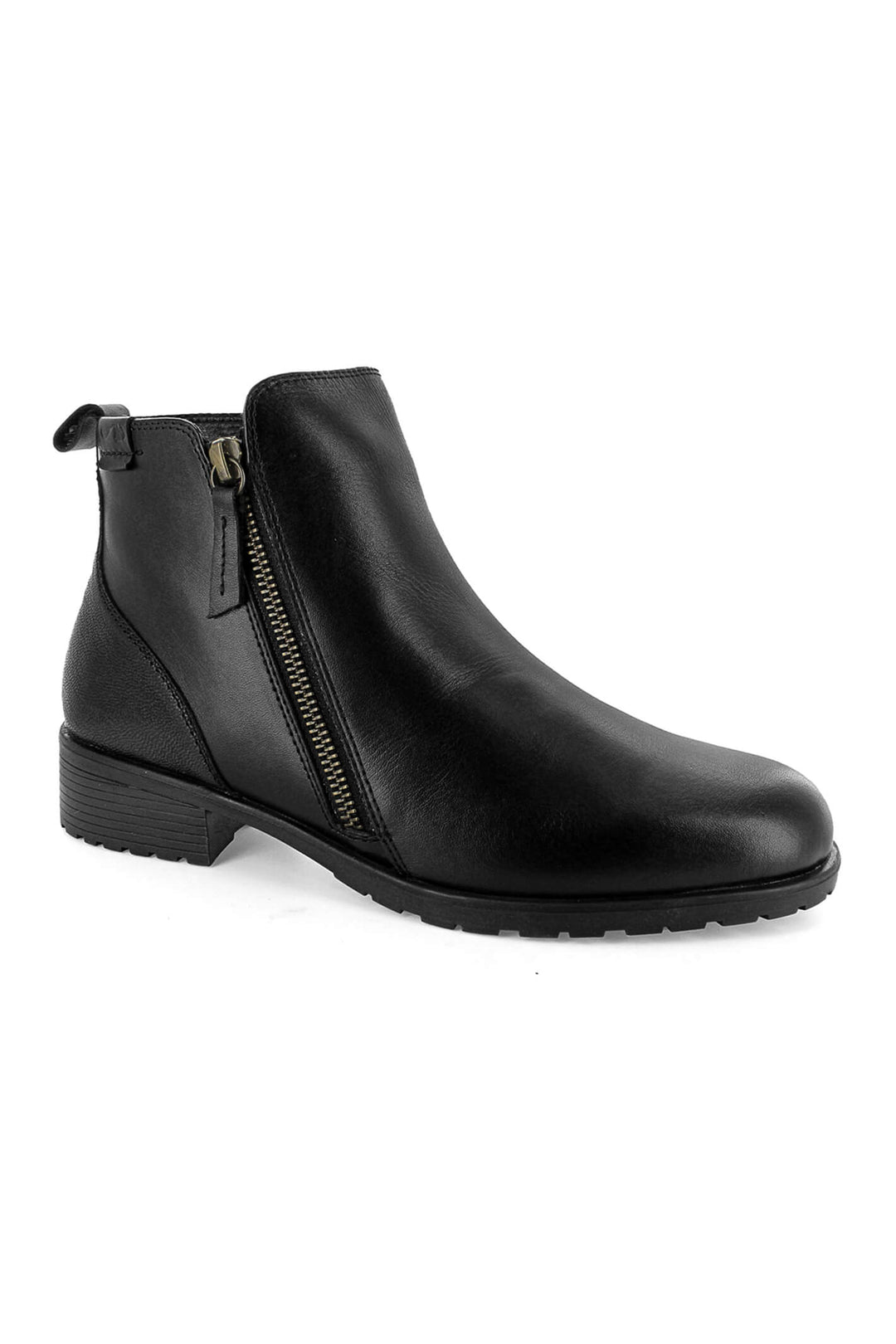 Strive Sandringham Black Zip Leather Boots - Shirley Allum Boutique 