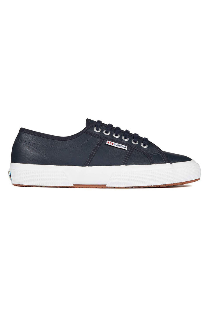 Superga 2750 S009VH0 070 Navy Leather Trainer - Shirley Allum Boutique