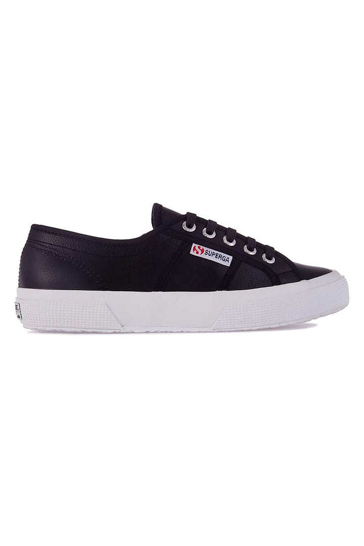 Superga 2750 S009VH0 999 Black Leather Trainer - Shirley Allum Boutique