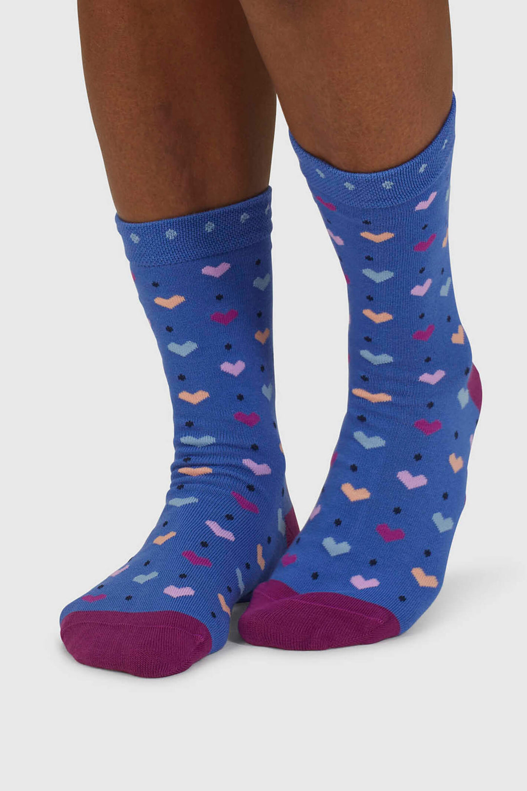 Thought SPW897 Light Sapphire Blue Tyas Heart Organic Cotton Socks - Shirley Allum Boutique