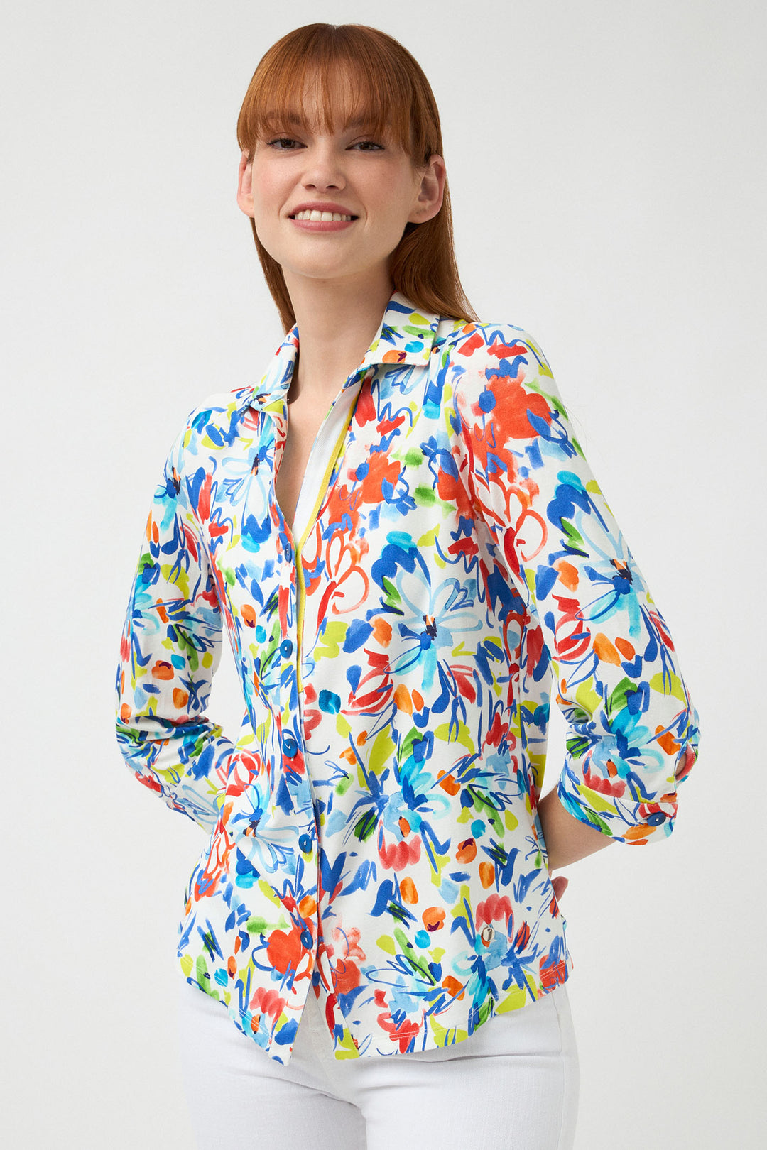 Tinta Shirt Vedra Multicolour Abstract Floral Print - Experience Boutique
