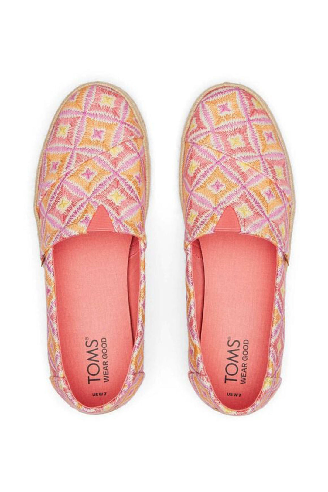 Toms Alpargata Rope 2.0 10020707 Shell Pink Geometric Espadrille - Shirley Allum Boutique