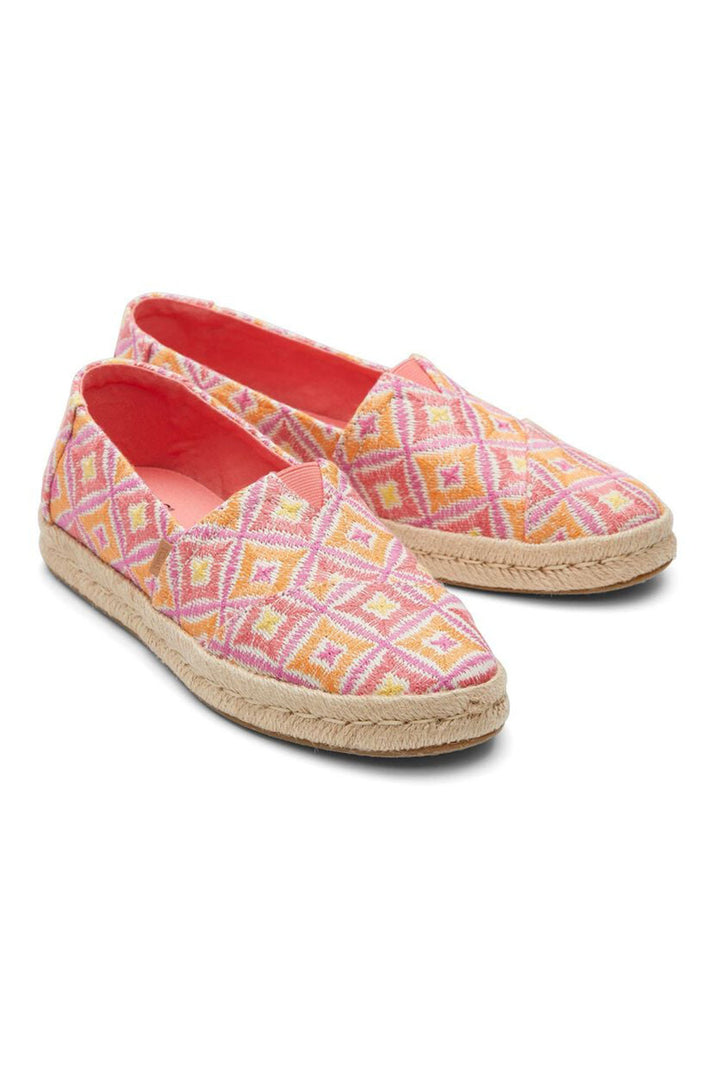 Toms Alpargata Rope 2.0 10020707 Shell Pink Geometric Espadrille - Shirley Allum Boutique