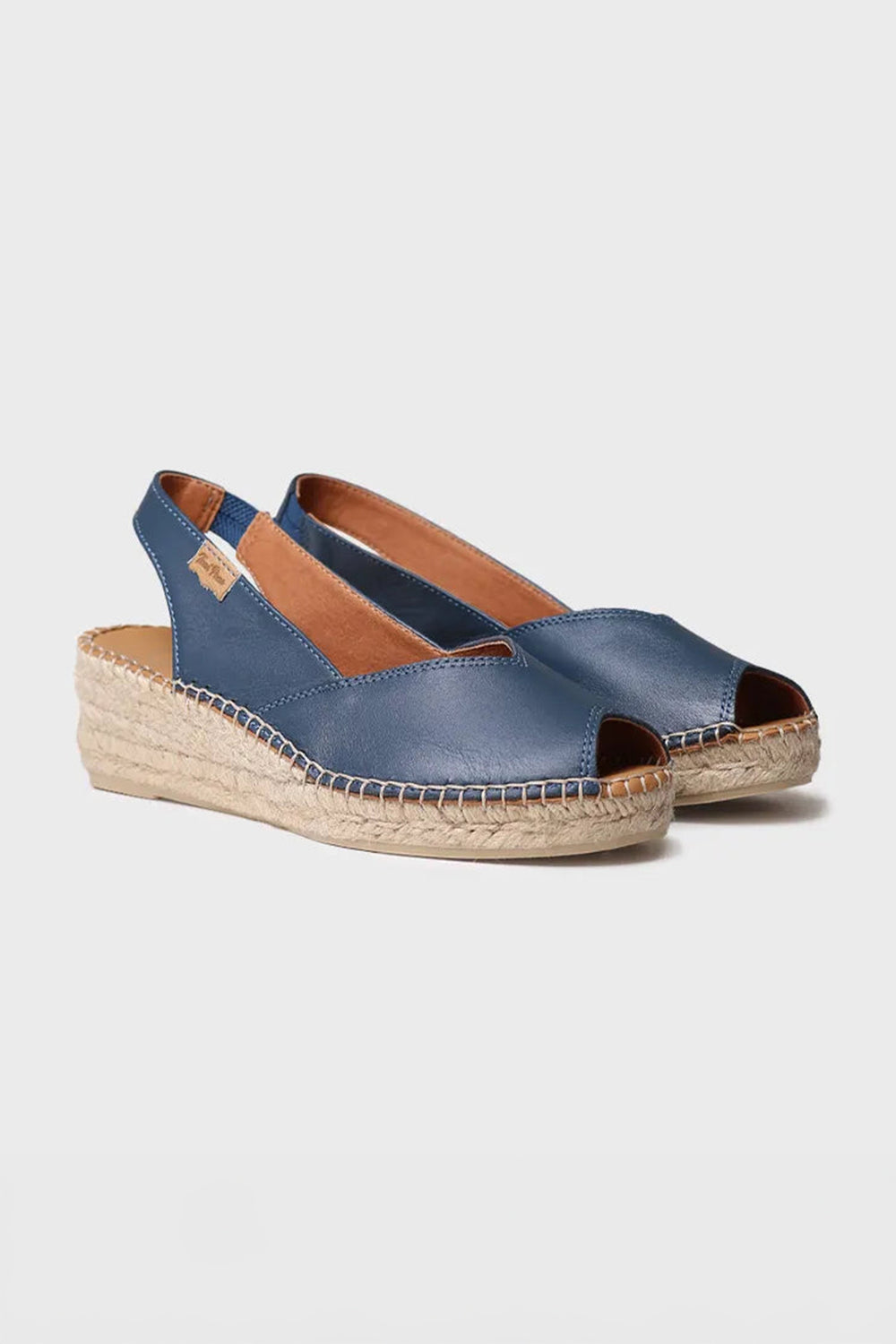 Toni Pons Bernia-P Espadrille Sandal Ocean Blue Leather Wedge Heel - Shirley Allum Boutique