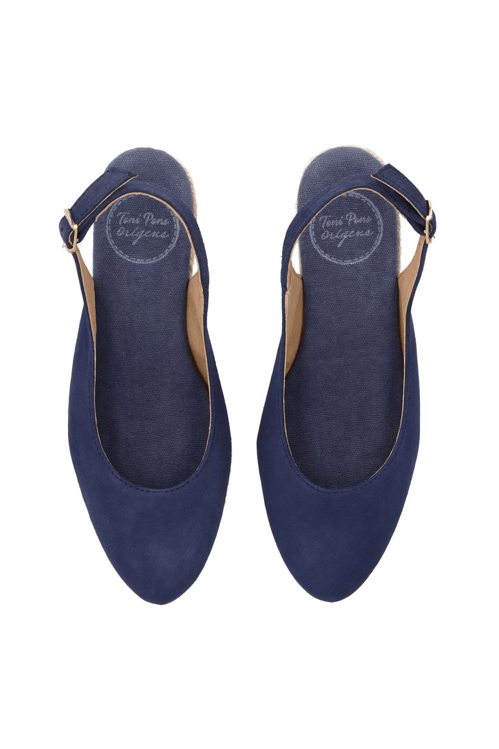 Toni Pons Bremen-5A Navy Slingback Wedge Heel Espadrille Sandal - Shirley Allum Boutique