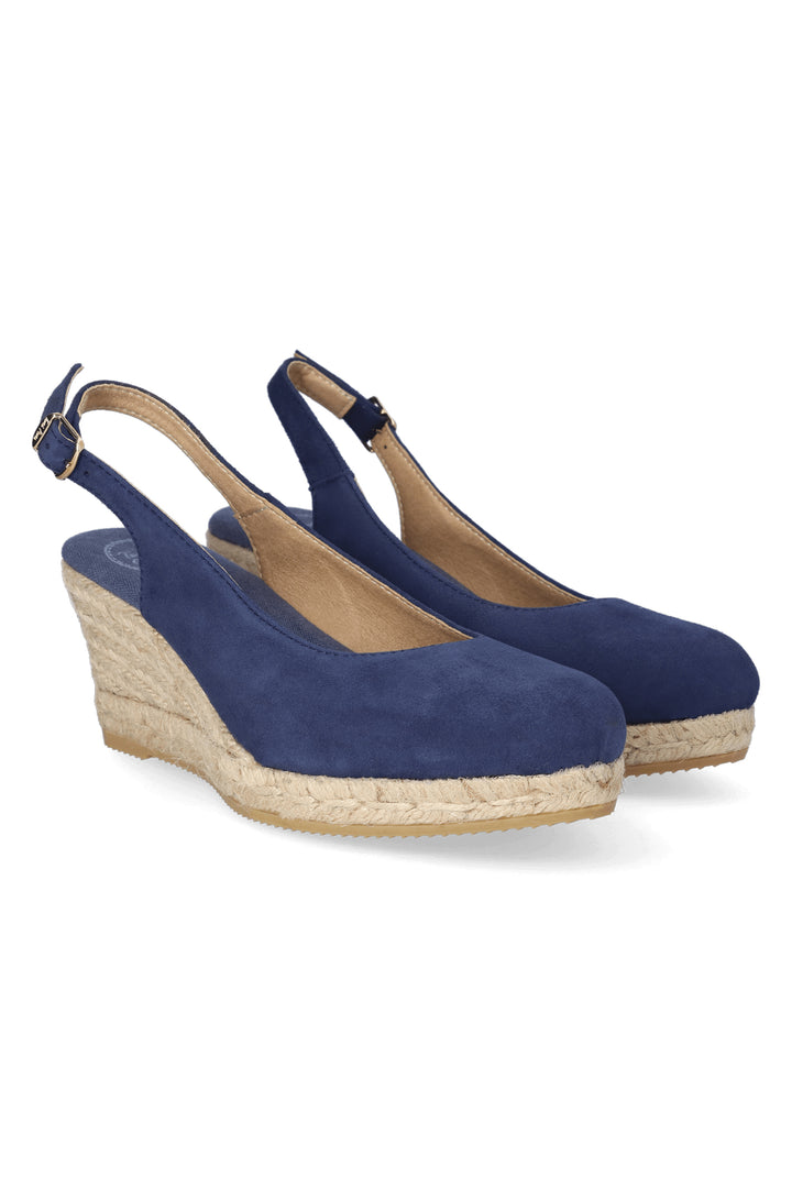Toni Pons Bremen-5A Navy Slingback Wedge Heel Espadrille Sandal - Shirley Allum Boutique