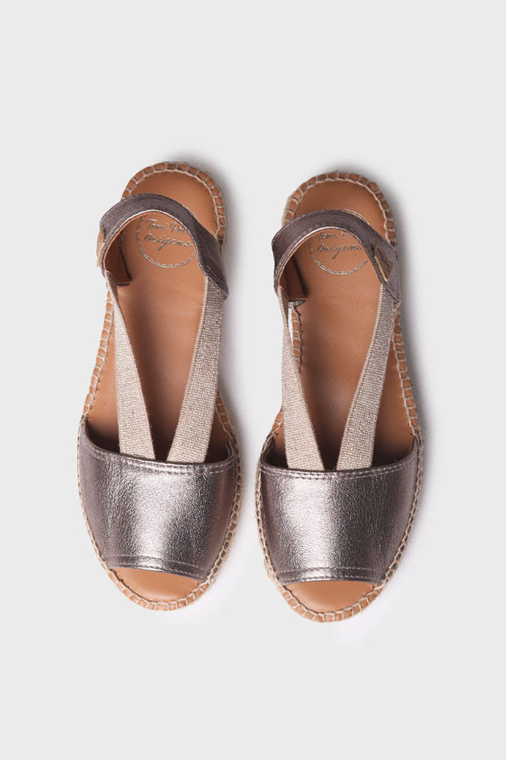 Toni Pons Etna Taupe Bronze Leather Espadrille Sandal - Shirley Allum Boutique