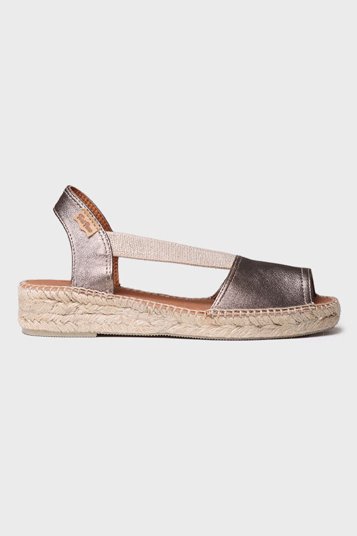 Toni Pons Etna Taupe Bronze Leather Espadrille Sandal - Shirley Allum Boutique