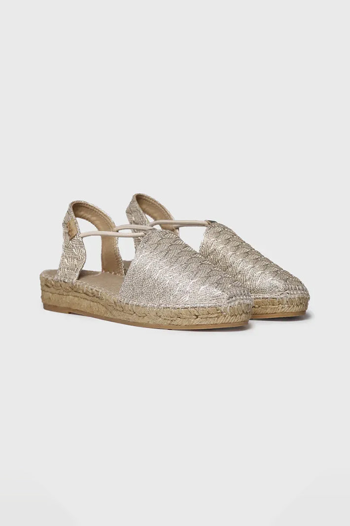 Toni Pons Nerea-CG Espadrille Platinum Gold Sandal