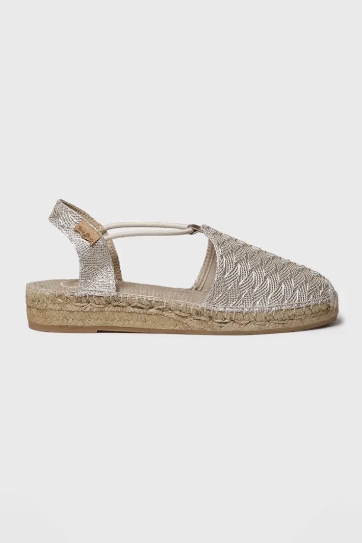 Toni Pons Nerea-CG Espadrille Platinum Gold Sandal
