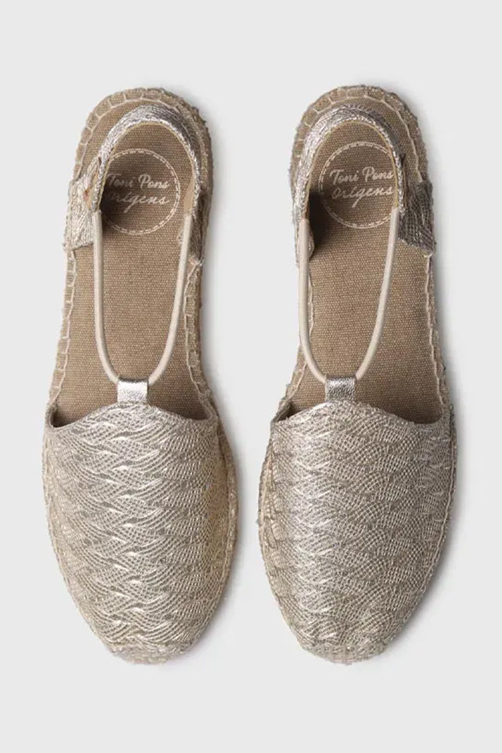Toni Pons Nerea-CG Espadrille Platinum Gold Sandal