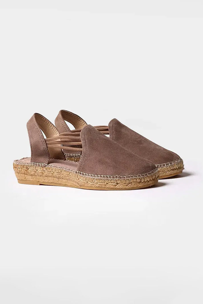 Toni Pons Nuria Espadrille Taupe Suede Sandal