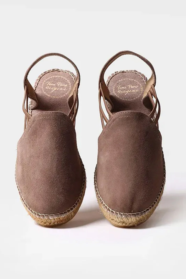 Toni Pons Nuria Espadrille Taupe Suede Sandal