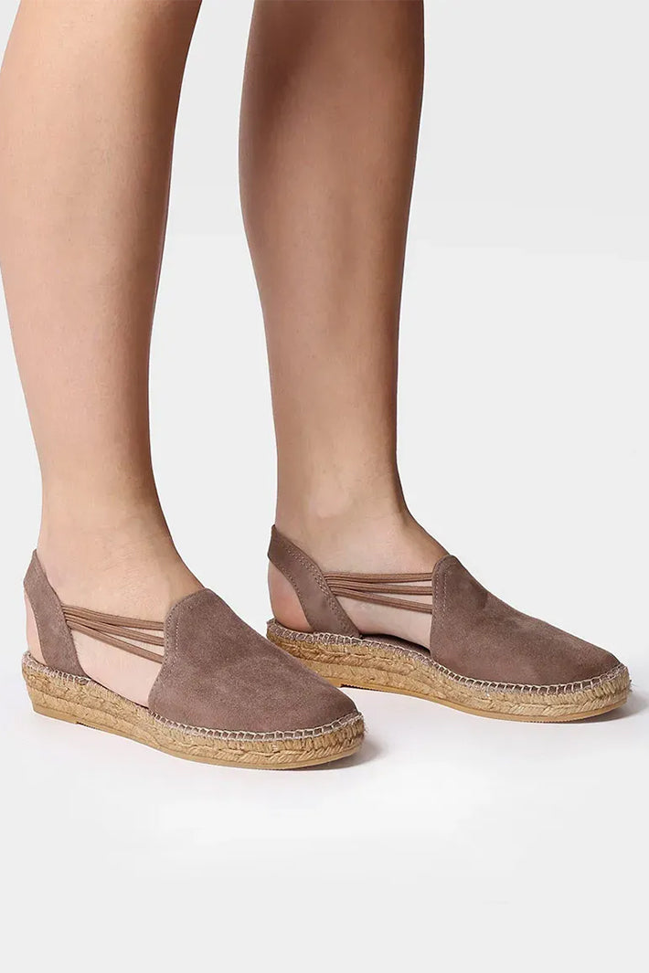 Toni Pons Nuria Espadrille Taupe Suede Sandal