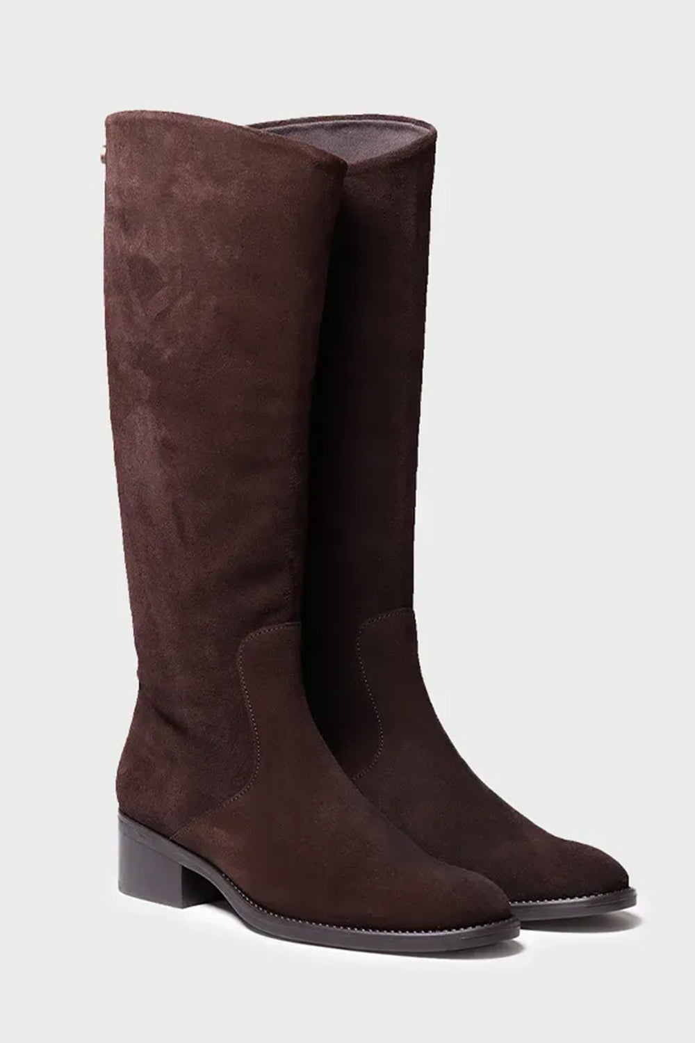 Toni Pons Tirol-SY Brown Suede Knee High Boots, pair front view