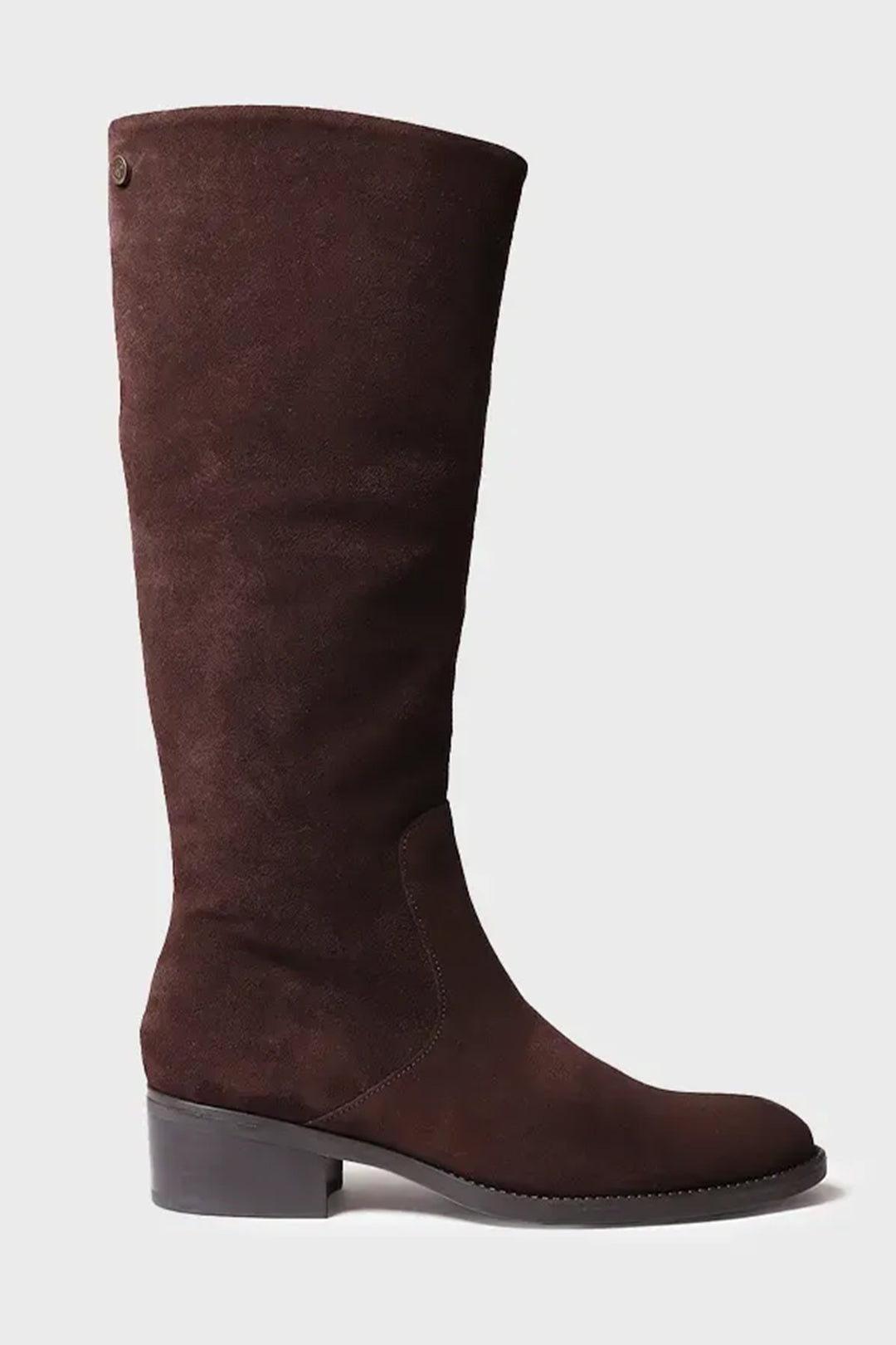 Toni Pons Tirol-SY Brown Suede Knee High Boots, side profile