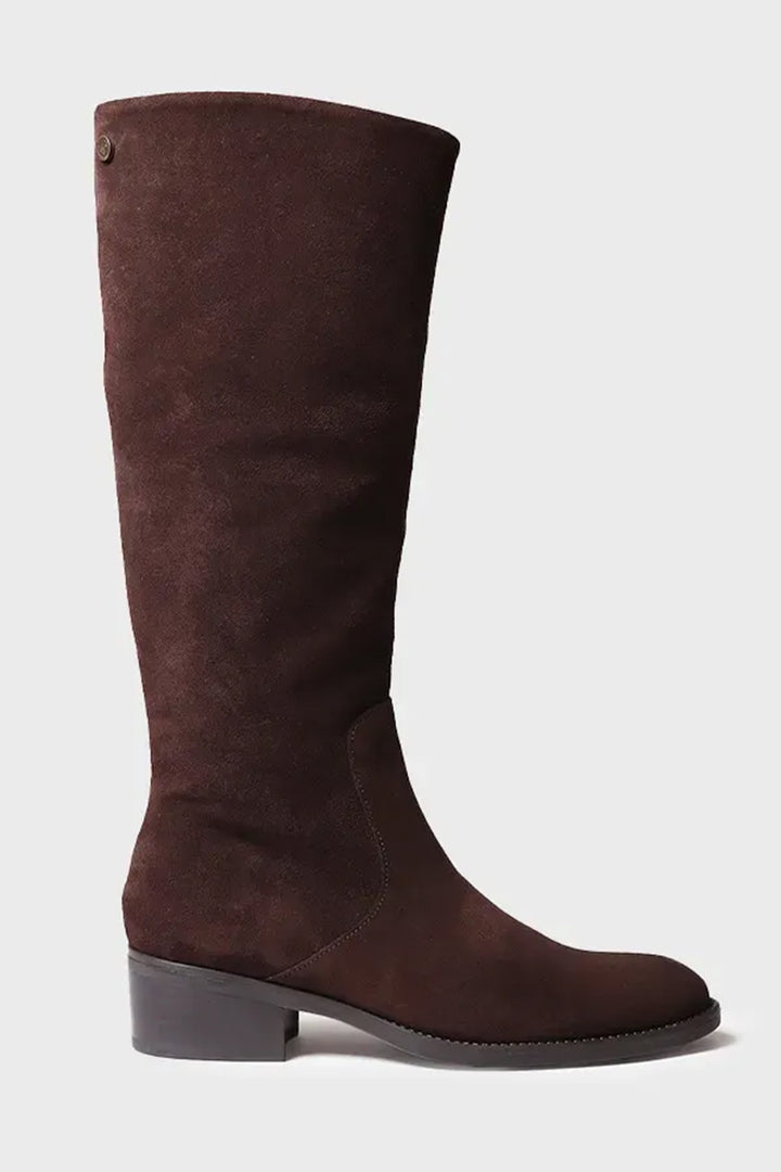 Toni Pons Tirol-SY Brown Suede Knee High Boots, side profile