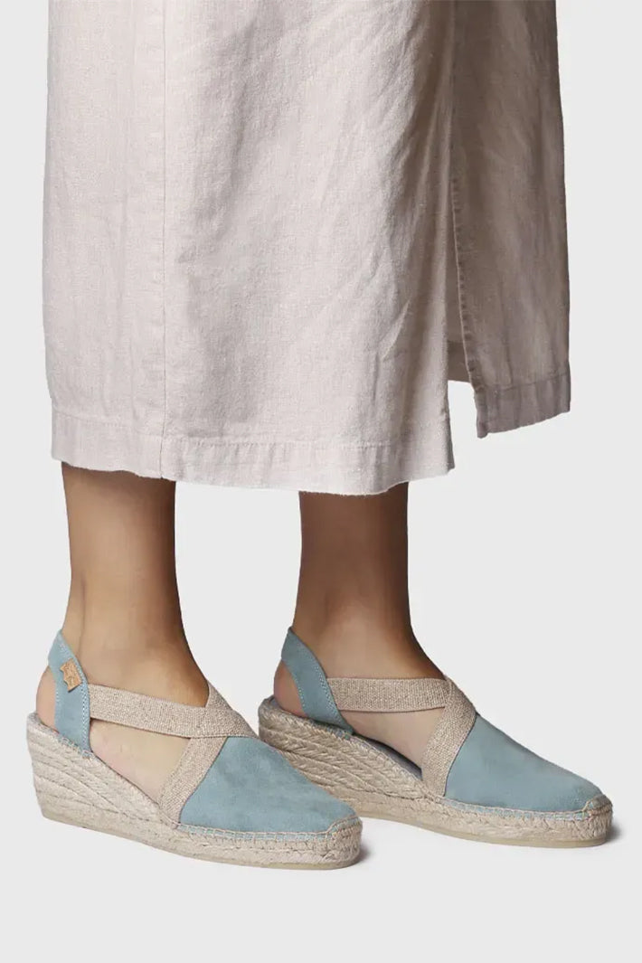 Toni Pons Tona Espadrille Aqua Blue Wedge Heel Sandal