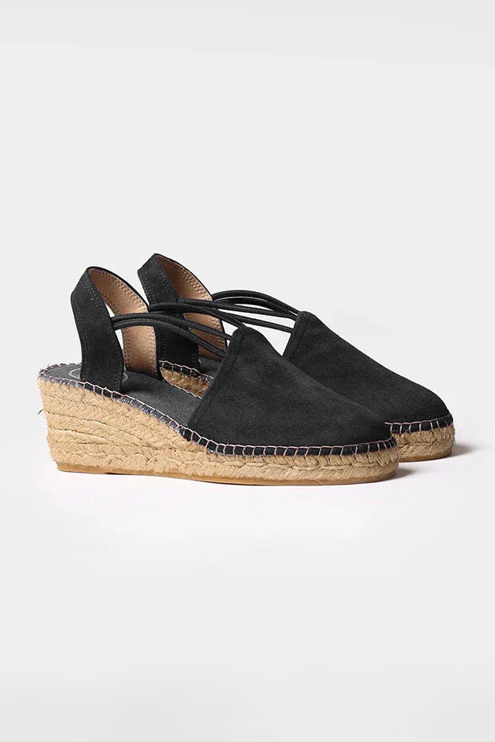 Toni Pons Tremp Espadrille Black Wedge Heel Sandal