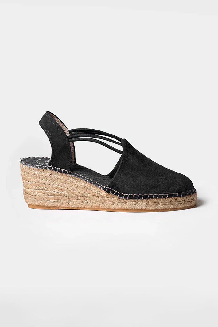 Toni Pons Tremp Espadrille Black Wedge Heel Sandal