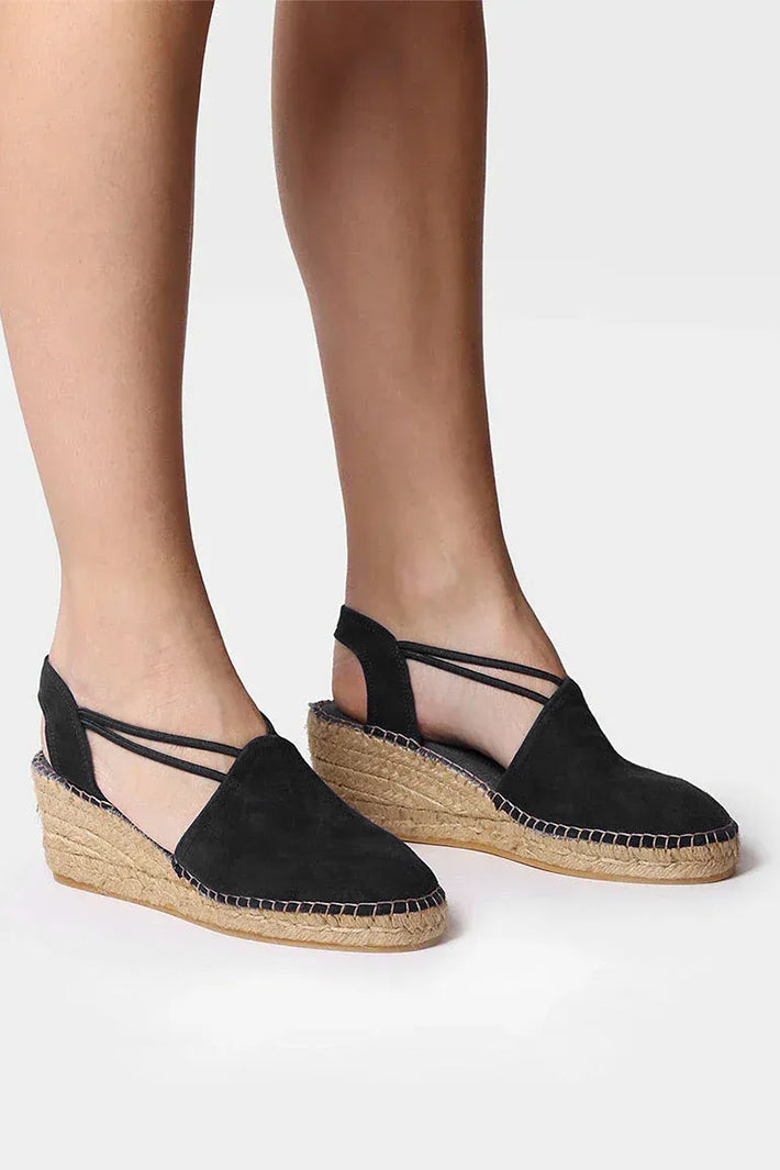 Toni Pons Tremp Espadrille Black Wedge Heel Sandal