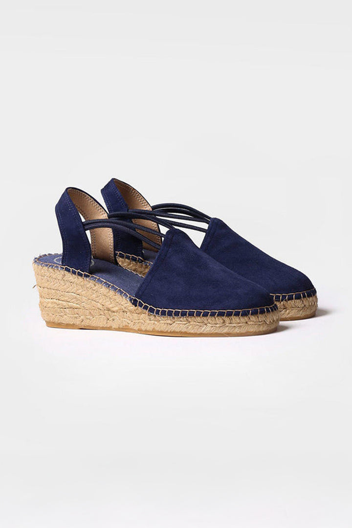 Toni Pons Tremp Espadrille Wedge Sandal Navy Suede - Shirley Allum Boutique