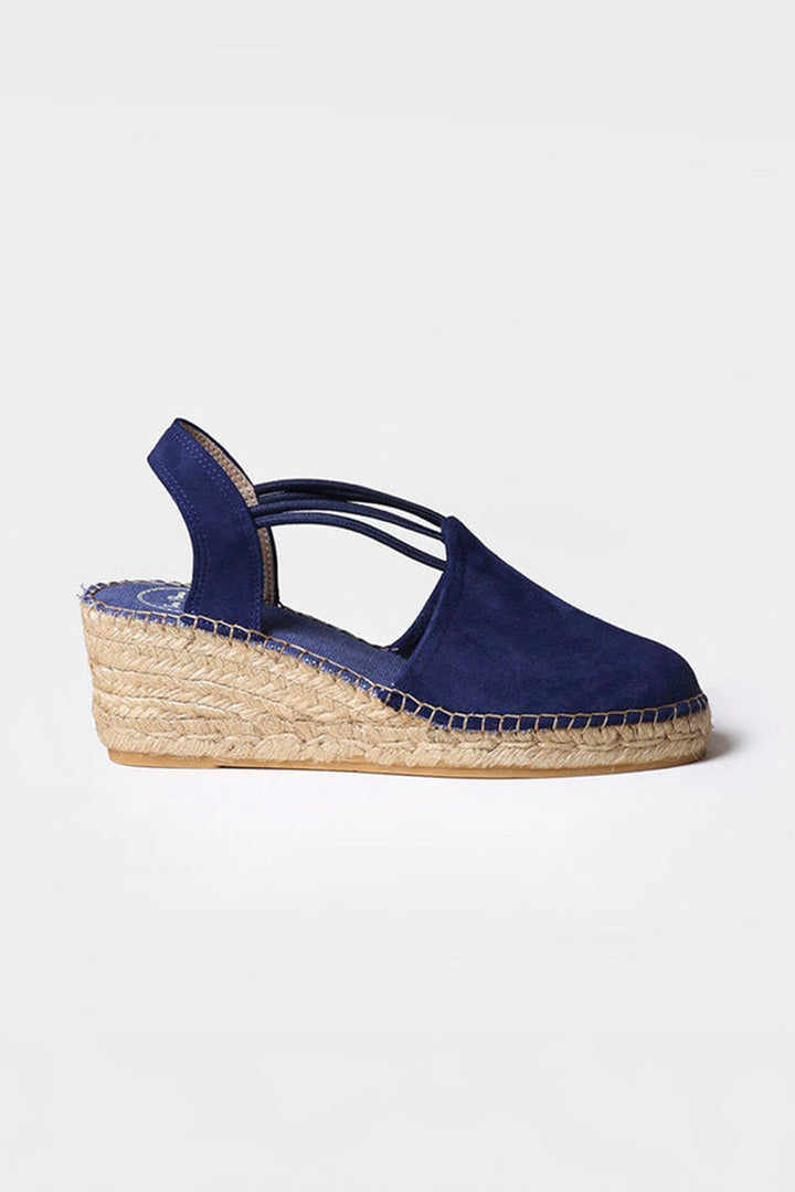 Toni Pons Tremp Espadrille Wedge Sandal Navy Suede - Shirley Allum Boutique