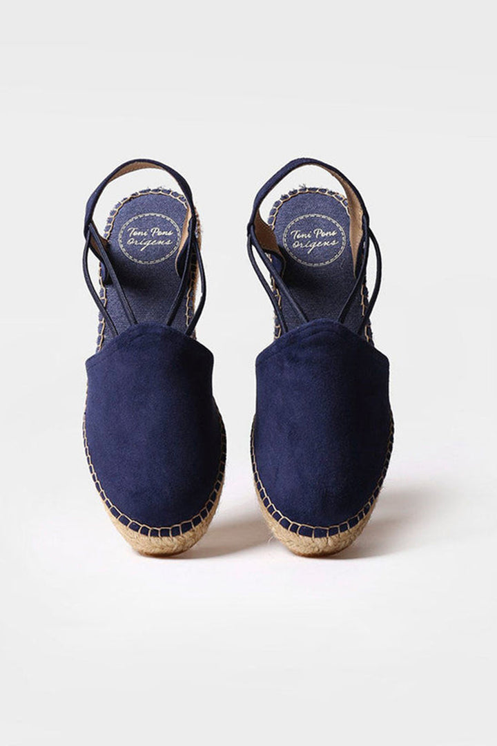 Toni Pons Tremp Espadrille Wedge Sandal Navy Suede - Shirley Allum Boutique