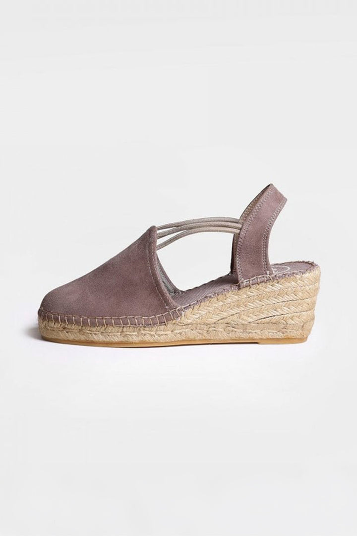 Toni Pons Tremp Espadrille Wedge Sandal Taupe Suede - Shirley Allum Boutique