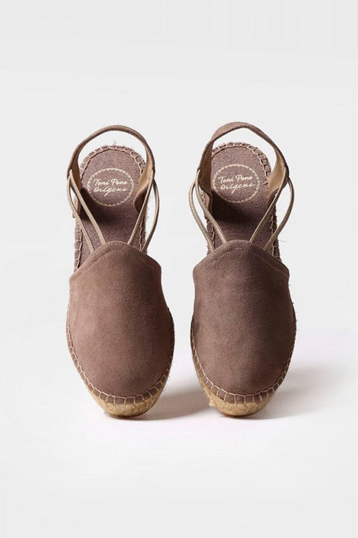 Toni Pons Tremp Espadrille Wedge Sandal Taupe Suede - Shirley Allum Boutique