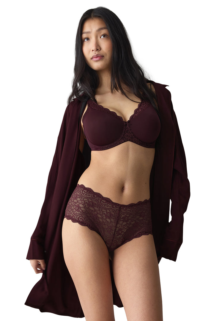 Triumph Amourette Maxi Claret Red Briefs, full length