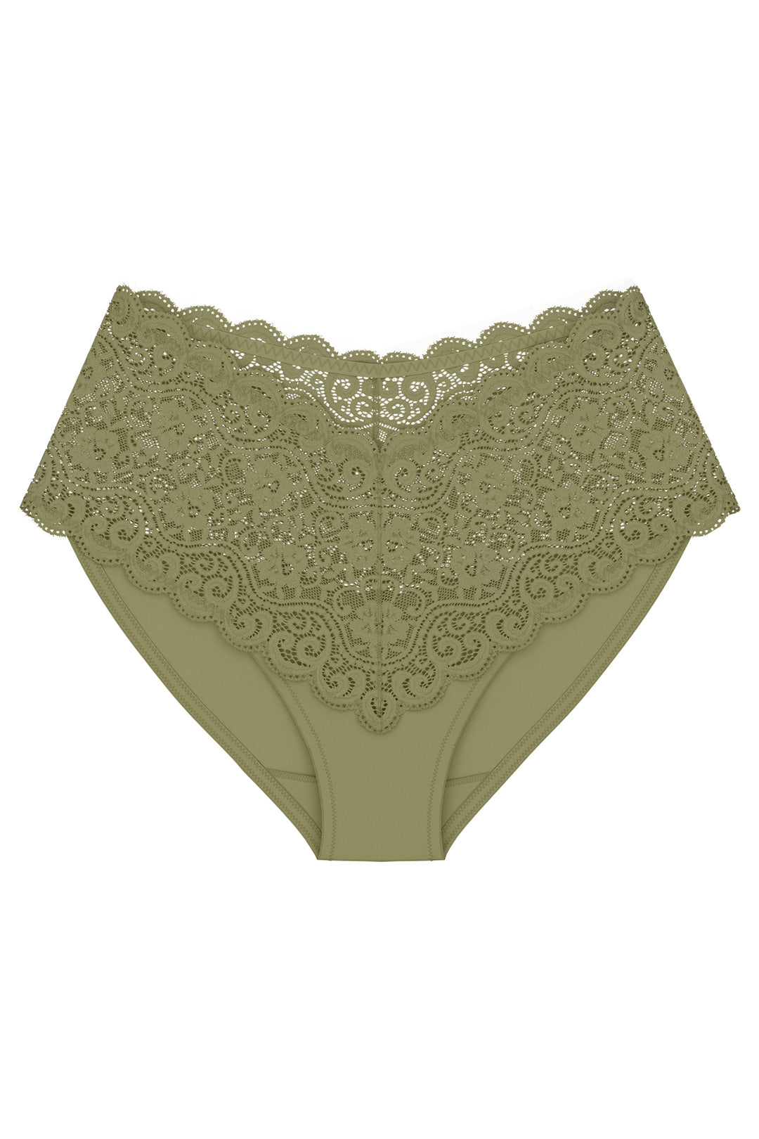 Triumph Amourette olive gold lace maxi brief at Shirley Allum