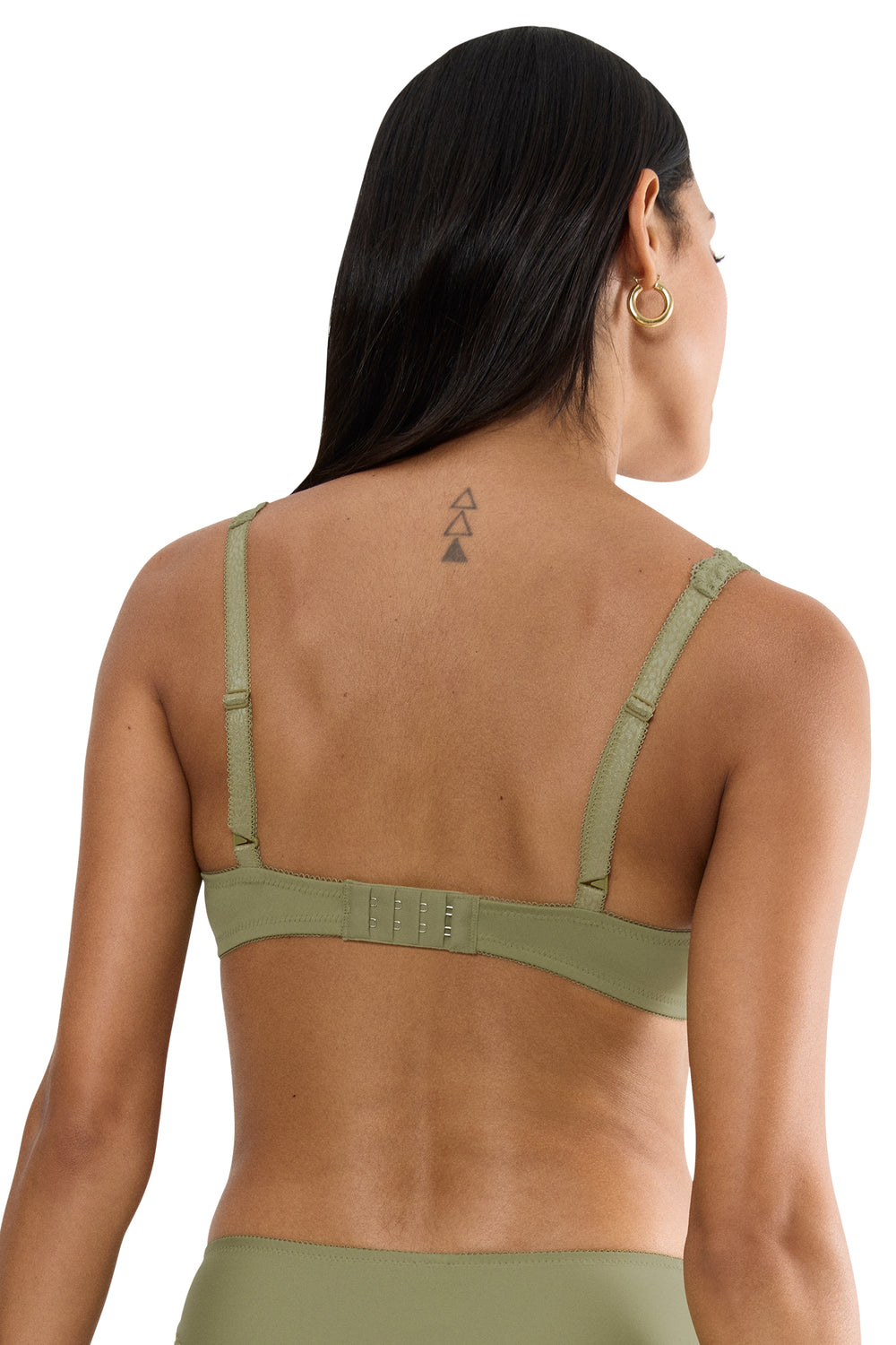 Triumph Amourette olive gold lace half padded bra at Shirley Allum