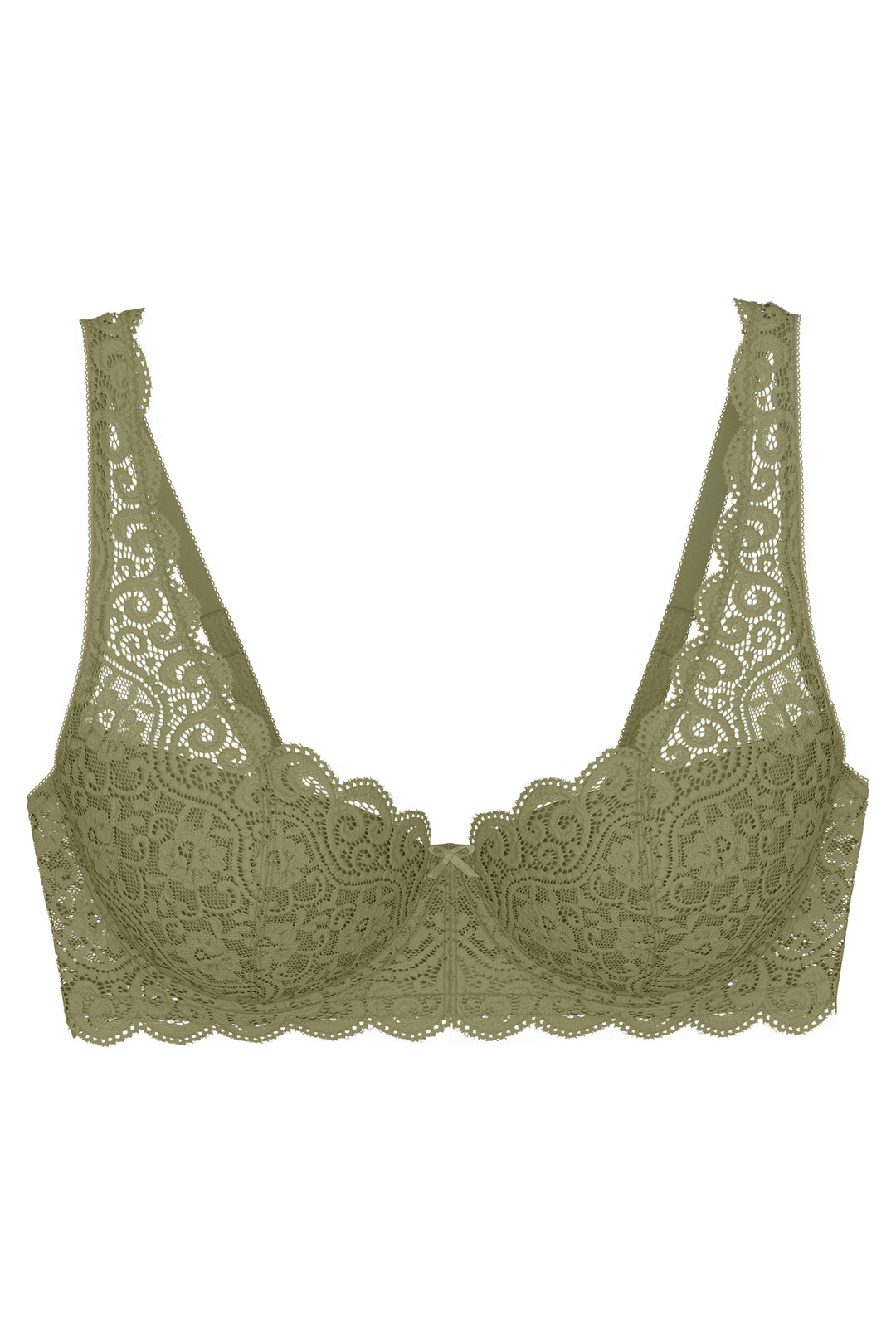 Triumph Amourette olive gold lace half padded bra at Shirley Allum