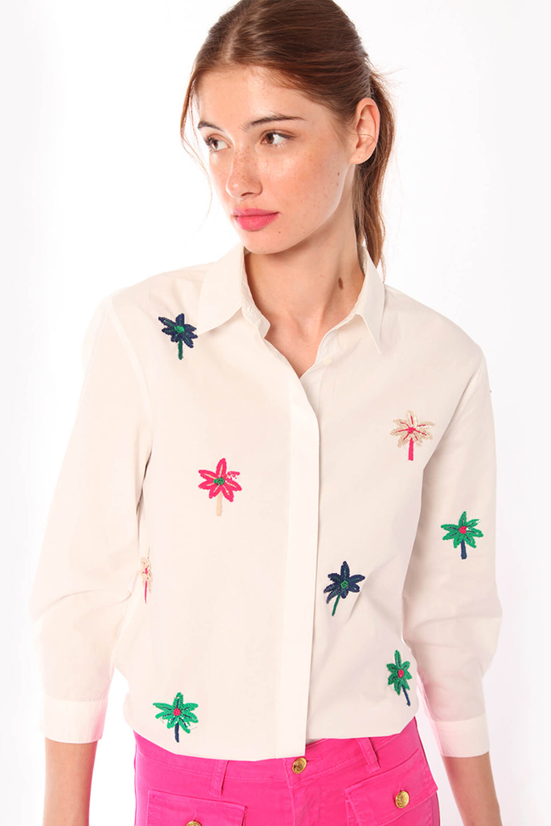Vilagallo 30400 White Cotton Sophie Shirt - Shirley Allum Boutique