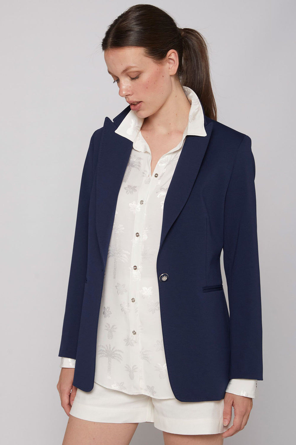 Vilagallo 30991 Navy Knit Perfect Fit Jacket - Shirley Allum Boutique