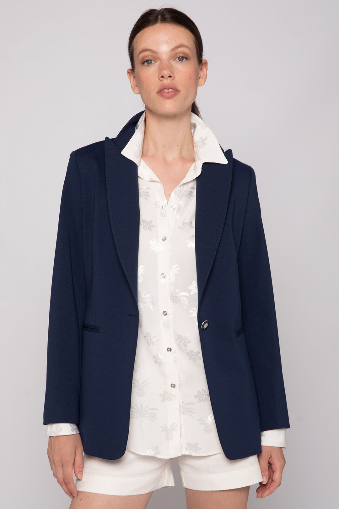 Vilagallo 30991 Navy Knit Perfect Fit Jacket - Shirley Allum Boutique