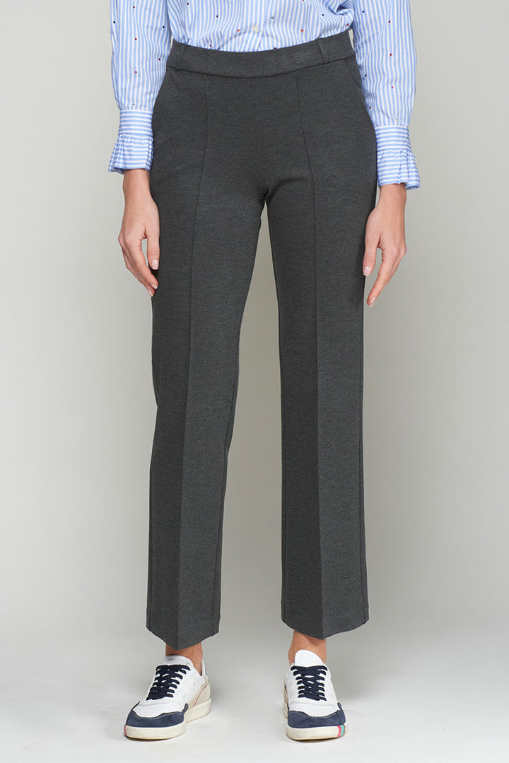 Vilagallo 32860 Carla Grey Textured Crop Trousers