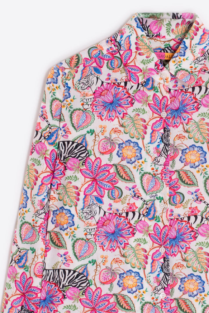 Vilagallo 32902 Pink Floral Print Shirt