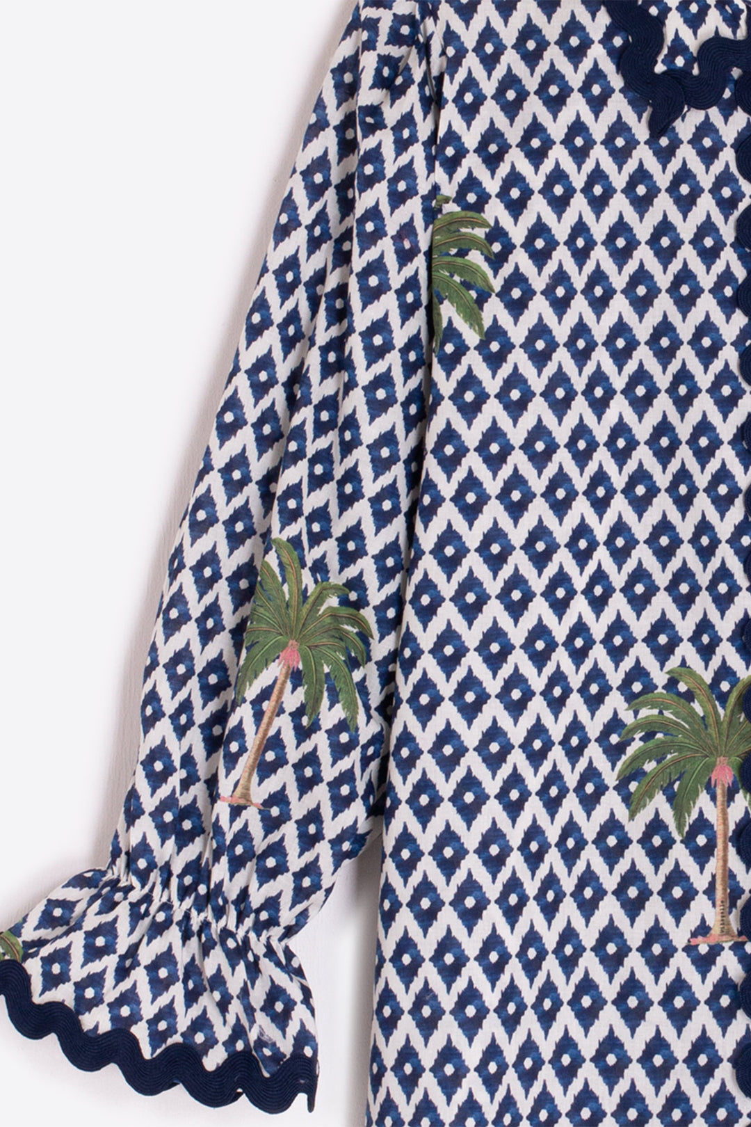Vilagallo 33218 Geometric Print With Palm Trees Shirt